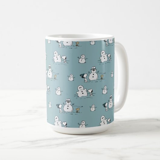 Erdnüsse | Snoopy & Woodstock Winter Break Pattern Kaffeetasse (VorderseiteRechts)