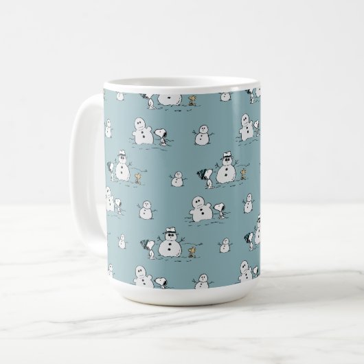 Erdnüsse | Snoopy & Woodstock Winter Break Pattern Kaffeetasse (Vorderseite Links)