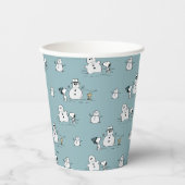 Erdnüsse | Snoopy & Woodstock Winter Break Pattern Pappbecher (Vorderseite)