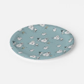 Erdnüsse | Snoopy & Woodstock Winter Break Pattern Pappteller (Schrägansicht)