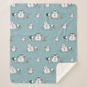 Erdnüsse | Snoopy & Woodstock Winter Break Pattern Sherpadecke (Vorderseite)