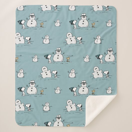 Erdnüsse | Snoopy & Woodstock Winter Break Pattern Sherpadecke (Vorderseite)