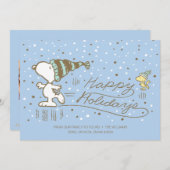Erdnüsse | Snoopy & Woodstock Winter Skaten Feiertagskarte (Vorne/Hinten)