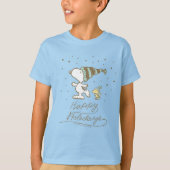 Erdnüsse | Snoopy & Woodstock Winter Skaten T-Shirt (Vorderseite)