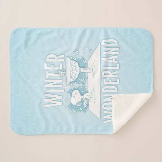 Erdnüsse | Snoopy & Woodstock Winter Wonderland Sherpadecke (Vorderseite (Horizontal))