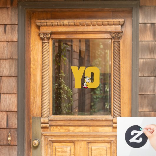 Erdnüsse | Snoopy YO Skateboard Fensteraufkleber (Haustür)