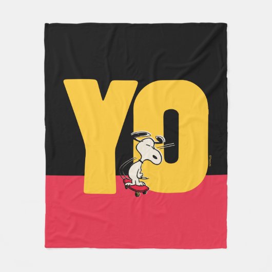 Erdnüsse | Snoopy YO Skateboard Fleecedecke (Vorderseite)