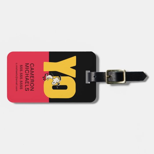 Erdnüsse | Snoopy YO Skateboard Gepäckanhänger (Vorderseite horizontal)