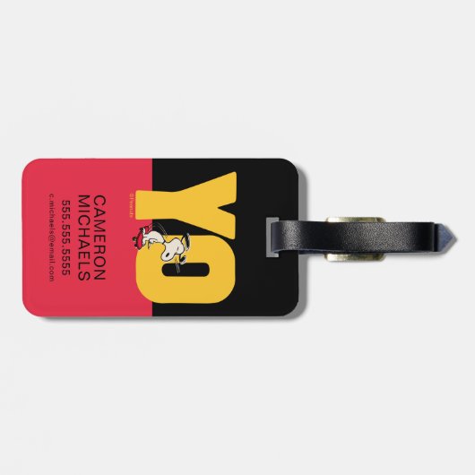 Erdnüsse | Snoopy YO Skateboard Gepäckanhänger (Rückseite horizontal)