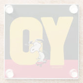Erdnüsse | Snoopy YO Skateboard Glasuntersetzer (Rückseite)