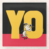 Erdnüsse | Snoopy YO Skateboard Glasuntersetzer (Vorderseite)