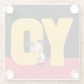 Erdnüsse | Snoopy YO Skateboard Glasuntersetzer (Rückseite)