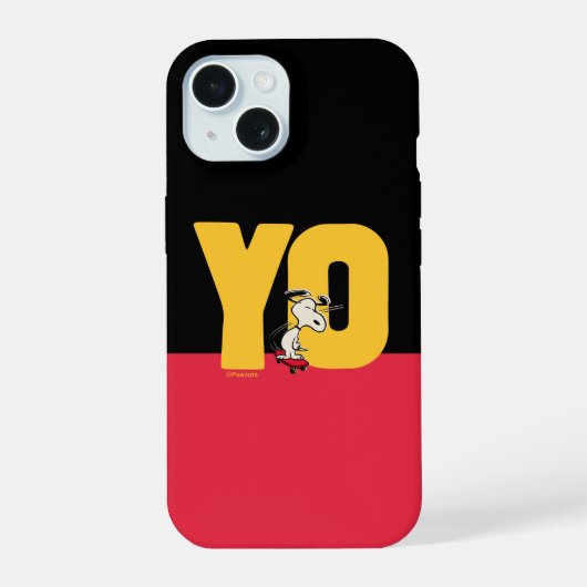 Erdnüsse | Snoopy YO Skateboard iPhone 15 Hülle (Rückseite)