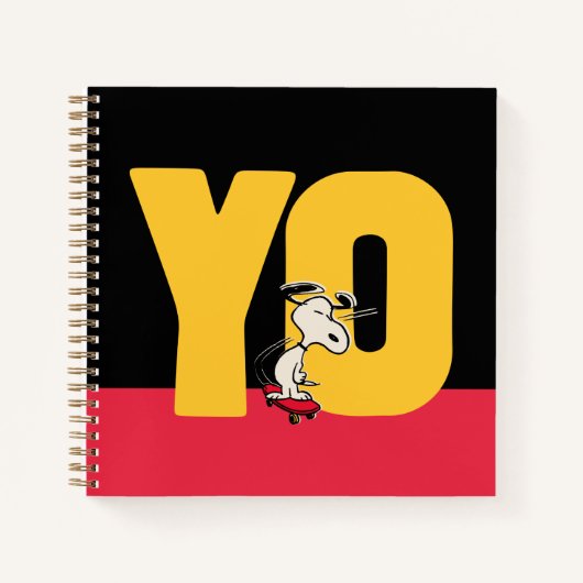 Erdnüsse | Snoopy YO Skateboard Notizblock (Vorderseite)