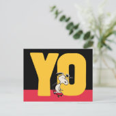 Erdnüsse | Snoopy YO Skateboard Postkarte (Stehend Vorderseite)