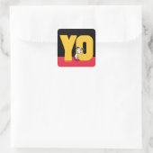 Erdnüsse | Snoopy YO Skateboard Quadratischer Aufkleber (Tasche)