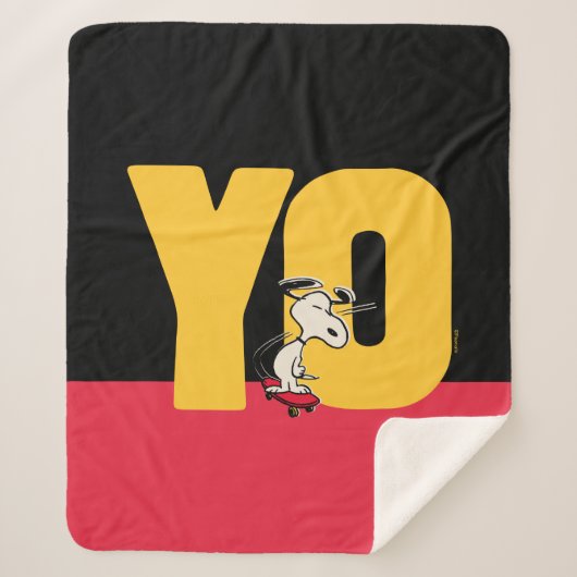 Erdnüsse | Snoopy YO Skateboard Sherpadecke (Vorderseite)