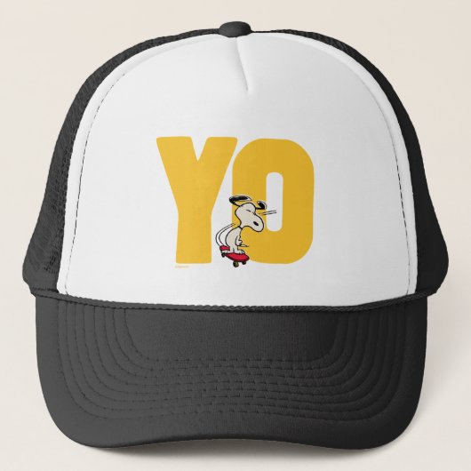 Erdnüsse | Snoopy YO Skateboard Truckerkappe (Vorderseite)