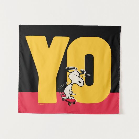 Erdnüsse | Snoopy YO Skateboard Wandteppich (Vorderseite (Horizontal))