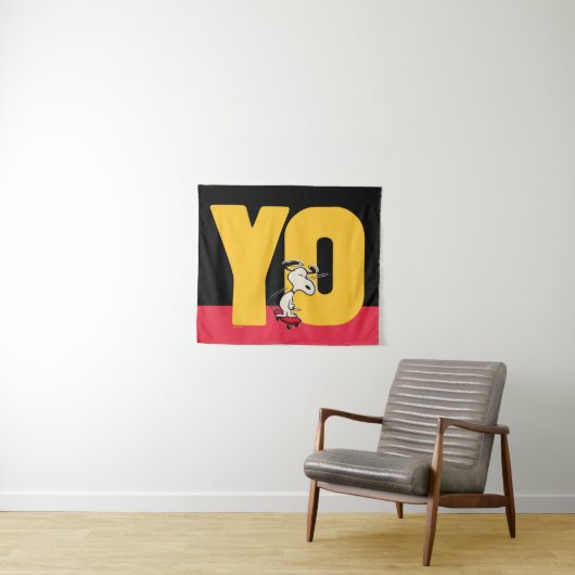 Erdnüsse | Snoopy YO Skateboard Wandteppich (Beispiel (Horizontal))
