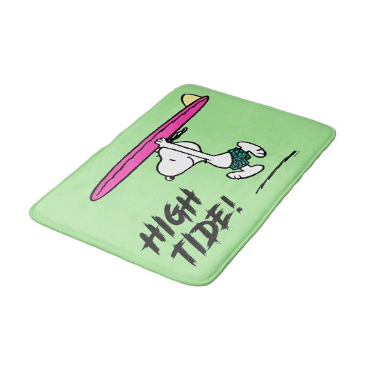 Erdnüsse | Snoopy zum Surfen Badematte (Schrägansicht)