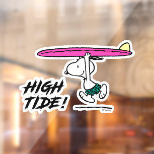 Erdnüsse   Snoopy zum Surfen Fensteraufkleber