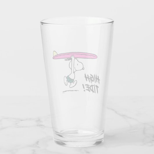 Erdnüsse | Snoopy zum Surfen Glas (Rückseite)