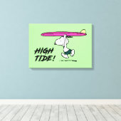 Erdnüsse | Snoopy zum Surfen Leinwanddruck (Insitu (Holzboden))