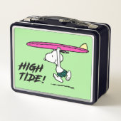 Erdnüsse | Snoopy zum Surfen Metall Brotdose (Rückseite)