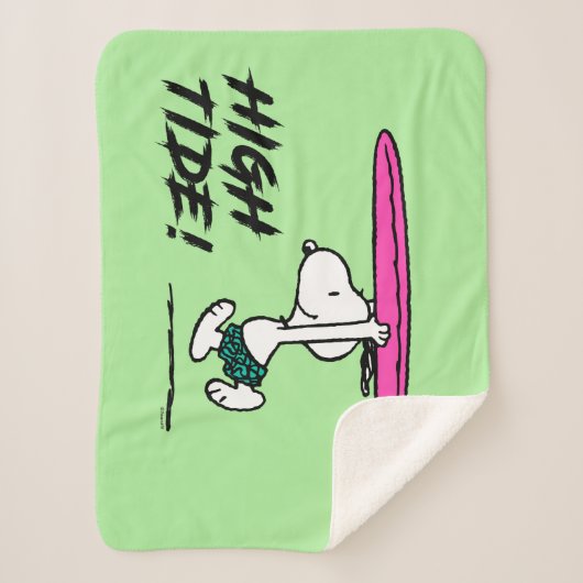 Erdnüsse | Snoopy zum Surfen Sherpadecke (Vorderseite)