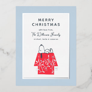 Erdnüsse   Snoopy's Holiday Dreamer Family Foto Folien Feiertagspostkarte