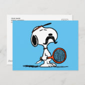 Erdnüsse | Snoopy's Mustache Playing Tennis Postkarte (Vorne/Hinten)