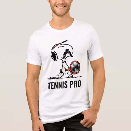 Erdnüsse | Snoopy's Mustache Playing Tennis Tri-Blend Shirt (Vorderseite)