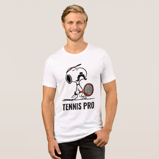 Erdnüsse | Snoopy's Mustache Playing Tennis Tri-Blend Shirt (Vorderseite voll)