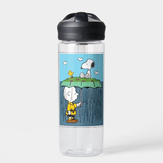 Erdnüsse | Sonnentag Rainy Day Half & Halb Trinkflasche (Vorderseite)