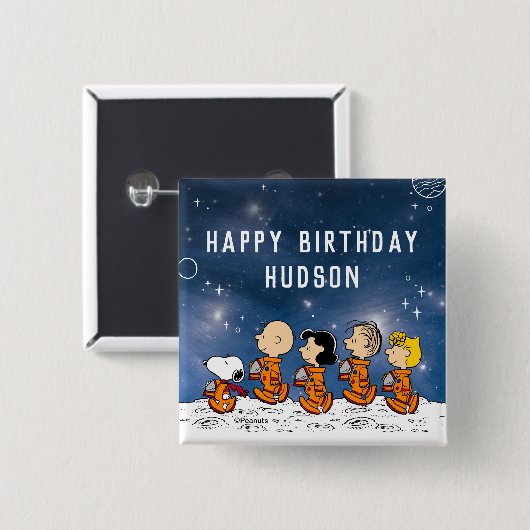 Erdnüsse | Space Birthday Button (Vorne & Hinten)