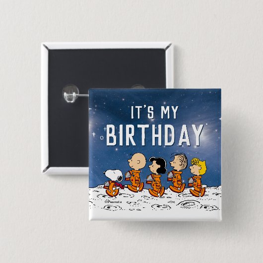 Erdnüsse | Space Birthday Button (Vorne & Hinten)