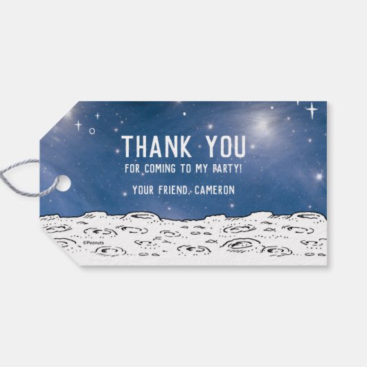 Erdnüsse | Space Birthday Geschenkanhänger (Rückseite Horizontal)