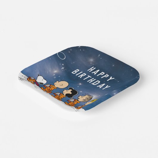 Erdnüsse | Space Birthday Pappteller (Gewinkelt)