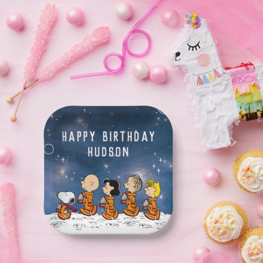 Erdnüsse | Space Birthday Pappteller (Party)