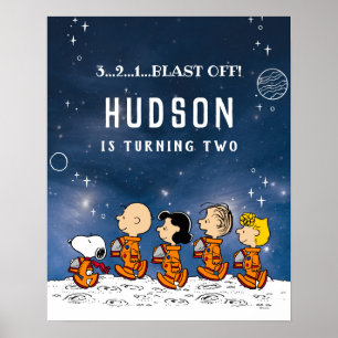 Erdnüsse Space Birthday Poster