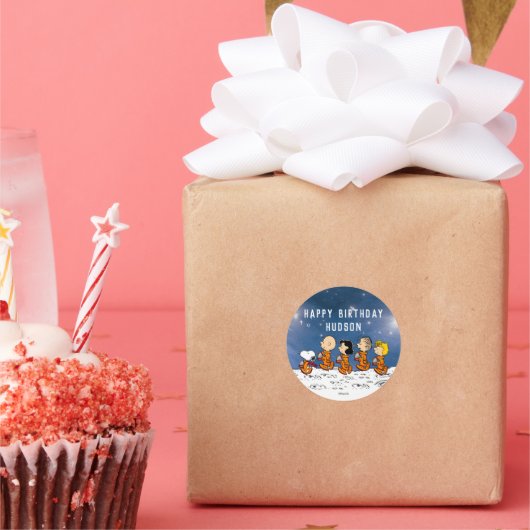 Erdnüsse | Space Birthday Runder Aufkleber (Party)