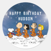 Erdnüsse | Space Birthday Runder Aufkleber (Vorderseite)