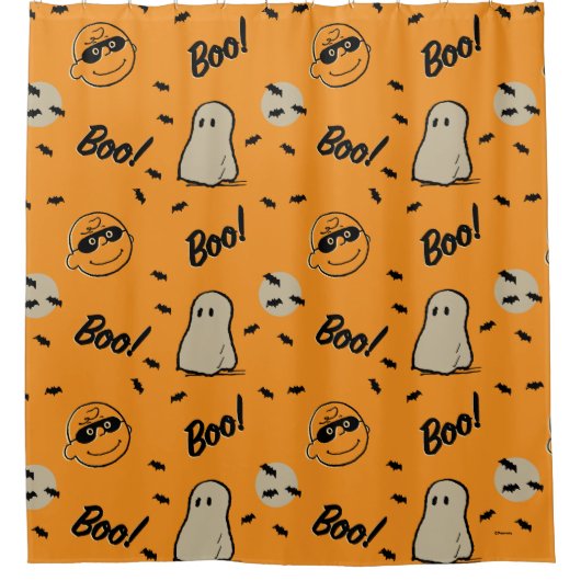 Erdnüsse | Spooky Crew Halloween Muster Duschvorhang (Vorderseite)