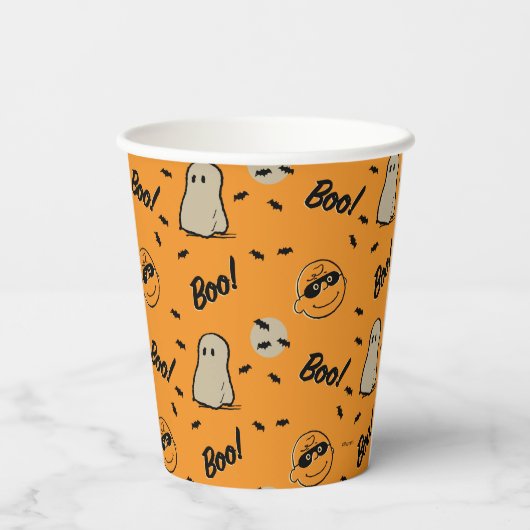Erdnüsse | Spooky Crew Halloween Muster Pappbecher (Rückseite)