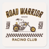 Erdnüsse | Straßenkämpfer für Snoopy und Holz Quadratischer Aufkleber (Vorderseite)