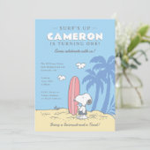 Erdnüsse | Surf's Up Snoopy Sommer Geburtstag Einladung (Stehend Vorderseite)