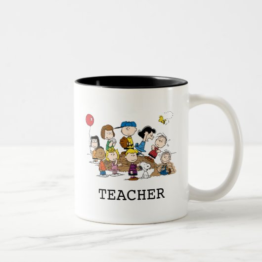 Erdnüsse | The Gang Teacher Zweifarbige Tasse (Rechts)