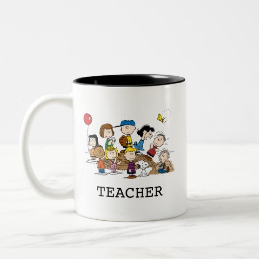Erdnüsse | The Gang Teacher Zweifarbige Tasse (Links)