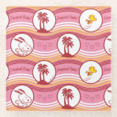 Erdnüsse | Tropische Süsse aus Snoopy und Holz Glasuntersetzer (Vorderseite)